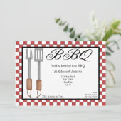 GRILLEN Party Einladung (Stehend Vorderseite)