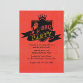 GRILLEN Party Einladung (Stehend Vorderseite)