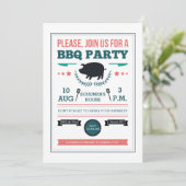 GRILLEN Party Einladung (Stehend Vorderseite)