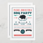 GRILLEN Party Einladung (Vorne/Hinten)