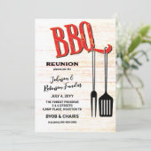 GRILLEN Party Einladung (Stehend Vorderseite)