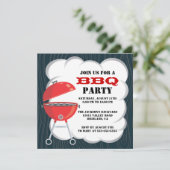 GRILLEN Party Einladung (Stehend Vorderseite)