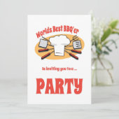 GRILLEN Party Einladung (Stehend Vorderseite)