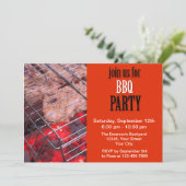 GRILLEN Party Einladung (Stehend Vorderseite)