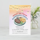 GRILLEN Party Einladung (Stehend Vorderseite)