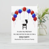 Grillen Party Einladung des Red White and Blue Lab (Stehend Vorderseite)