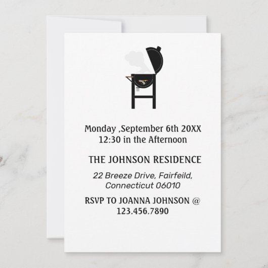 Grillen Party Einladung des Red White and Blue Lab (Rückseite)