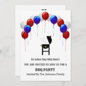 Grillen Party Einladung des Red White and Blue Lab (Vorne/Hinten)