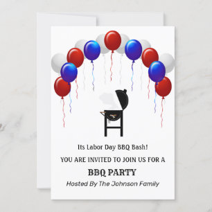 Grillen Party Einladung des Red White and Blue Lab
