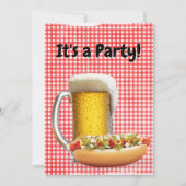 GRILLEN Party Einladung zu Gingham (Vorderseite)