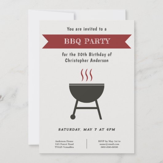 GRILLEN Party Einladung zum Geburtstag (Vorderseite)