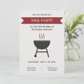 GRILLEN Party Einladung zum Geburtstag (Stehend Vorderseite)