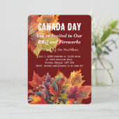 Grillen Party Einladung zum kanadischen Ahornblätt (Stehend Vorderseite)