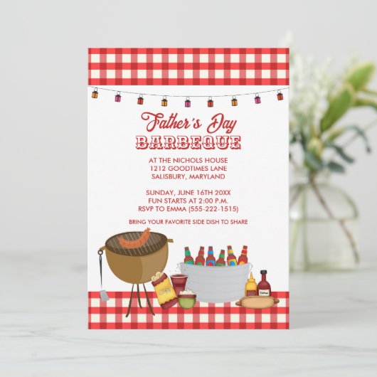 Grillen-Party Einladungen des Vaters (Stehend Vorderseite)