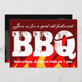 GRILLEN Party Einladungen | Vorlage für benutzerde (Vorne/Hinten)