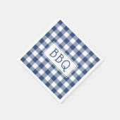 Grillen-Party für blaue und weiße Gingham-Muster Serviette (Ecke)