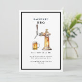 GRILLEN-Party für stich- und Bierkästen Einladung (Stehend Vorderseite)