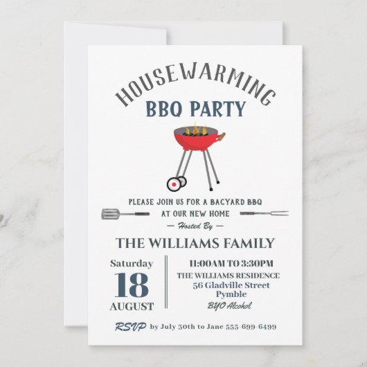 GRILLEN Party Garten Barbecue Einladung (Vorderseite)