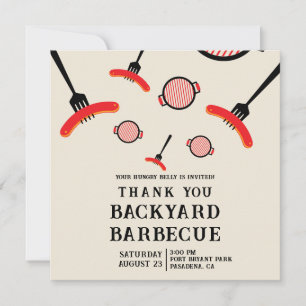 Grillen Party Grill & Gabel Danke Karte