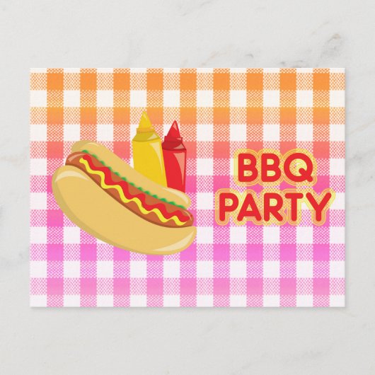 GRILLEN Party Hot Dog Konditionen Ankündigungspostkarte (Vorderseite)