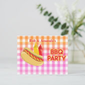 GRILLEN Party Hot Dog Konditionen Hostname Ankündigungspostkarte (Stehend Vorderseite)