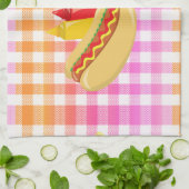 GRILLEN Party Hot Dog mit Bedingungen Geschirrtuch (Gefaltet)