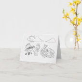 GRILLEN Party Karte (Gelbe Blume)