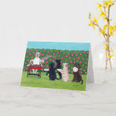 GRILLEN Party Labrador im Azalea Garten Karte (Gelbe Blume)