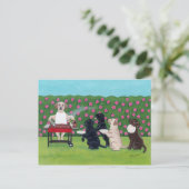 GRILLEN Party Labrador im Azalea Garten Postkarte (Stehend Vorderseite)