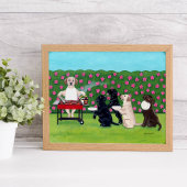 GRILLEN Party Labradors im Azalea Garden Artwork Poster