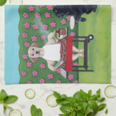 GRILLEN Party Labradors im Azaleen-Gartentuch Küchentuch (Gefaltet)