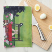 GRILLEN Party Labradors im Azaleen-Gartentuch Küchentuch (Viertel Falte)