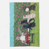 GRILLEN Party Labradors im Azaleen-Gartentuch Küchentuch (Vertikal)