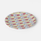 GRILLEN Party Pappteller (Schrägansicht)