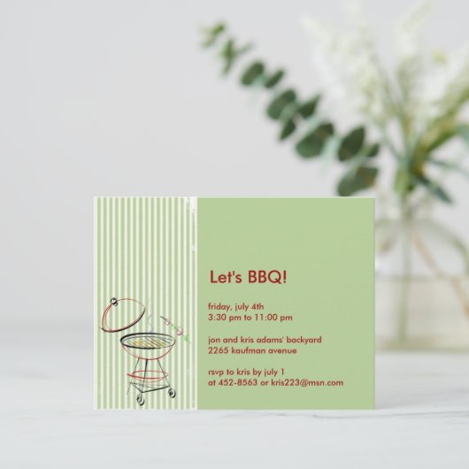 GRILLEN Party Postkarte (Stehend Vorderseite)