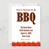 GRILLEN Party Red Flames Custom Einladungs Magnet (Vorderseite)