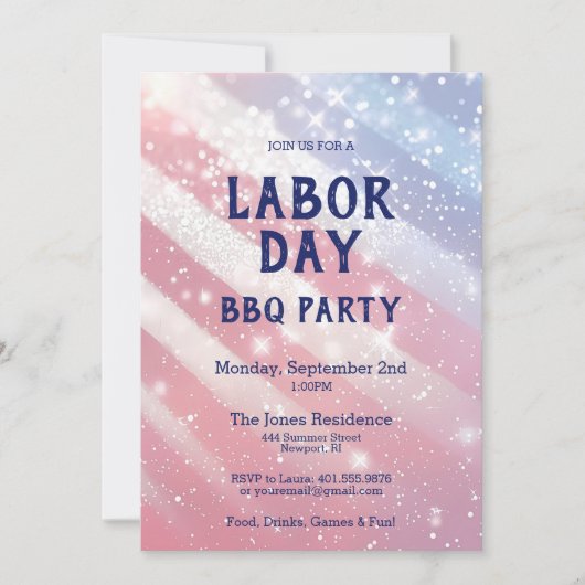 Grillen Party Red White Blue Patriotic Einladung (Vorderseite)