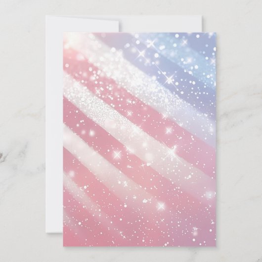 Grillen Party Red White Blue Patriotic Einladung (Rückseite)