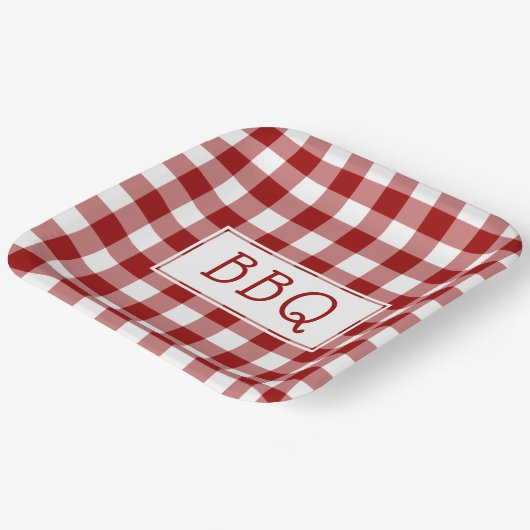 Grillen-Party von Red and White Gingham Pattern Pappteller (Gewinkelt)