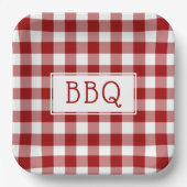 Grillen-Party von Red and White Gingham Pattern Pappteller (Vorderseite)