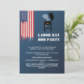 Grillen Party zum Patriotischen Arbeitstag Einladung (Stehend Vorderseite)