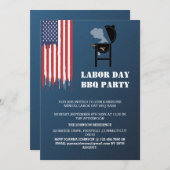 Grillen Party zum Patriotischen Arbeitstag Einladung (Vorne/Hinten)
