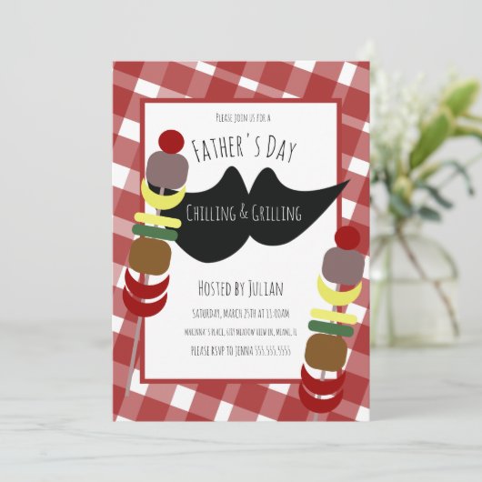 Grillen Picnic Chilling Grilling Einladung (Stehend Vorderseite)