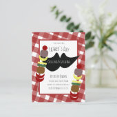 Grillen Picnic Chilling Grilling Postkarte (Stehend Vorderseite)