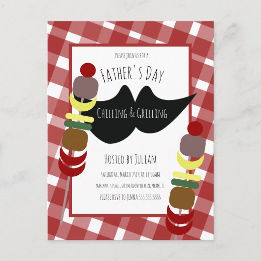 Grillen Picnic Chilling Grilling Postkarte (Vorderseite)