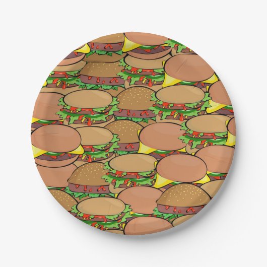 GRILLEN Picnic Hamburger Paper Teller (Vorderseite)