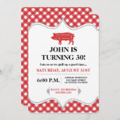 GRILLEN Pig Party Einladung (Vorne/Hinten)