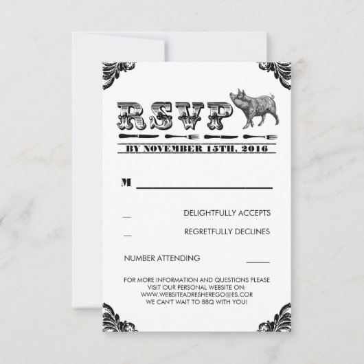 GRILLEN PIG ROAST RSVP CARDS (Vorderseite)