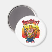 GRILLEN Pig Smokin'! Magnet (Vorderseite/Rückseite)