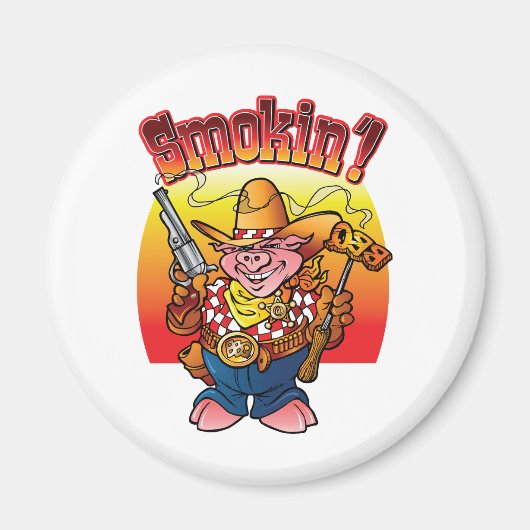 GRILLEN Pig Smokin'! Magnet (Vorne)